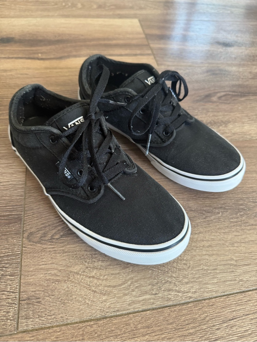 Vans Atwood Canvas Low-Top Sneakers, Black, Youth